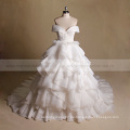 Afghanisches neues Design moslemisches weißes ein Hochzeitskleid Rüsche Braut